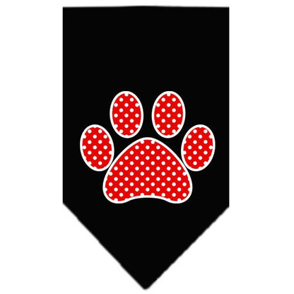 Bandana para mascotas y perros serigrafiada con el logo "Red Swiss Dot Paw"