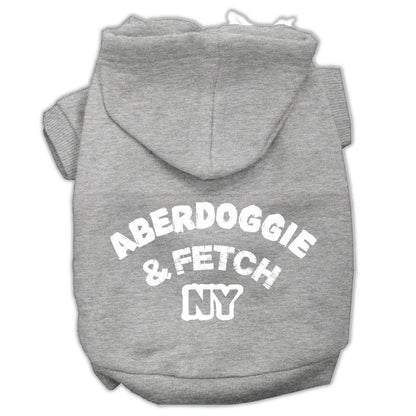 Pet Dog and Cat Hoodie Screen Printed, "Aberdoggie & Fetch NY"