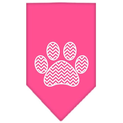 Bandana para mascotas y perros serigrafiada, "Chevron Paw"