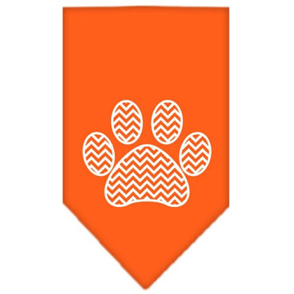 Bandana para mascotas y perros serigrafiada, "Chevron Paw"