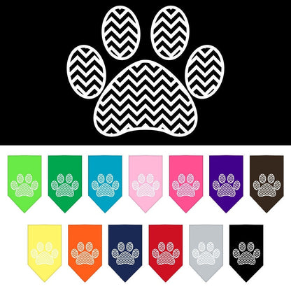 Bandana para mascotas y perros serigrafiada, "Chevron Paw"