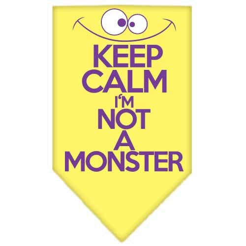 Pet and Dog Bandana Screen Printed, "Keep Calm, I'm Not A Monster"