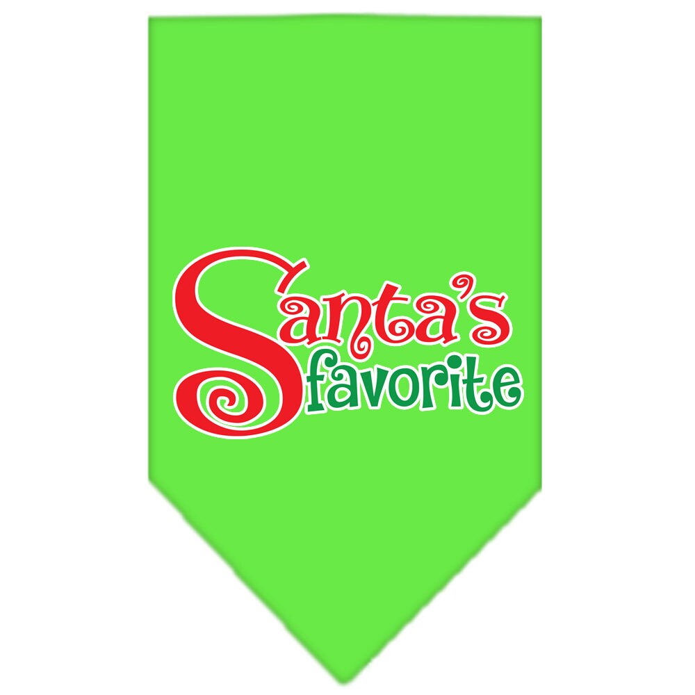 Bandana navideña para mascotas y perros serigrafiada con la frase "Santa's Favorite"