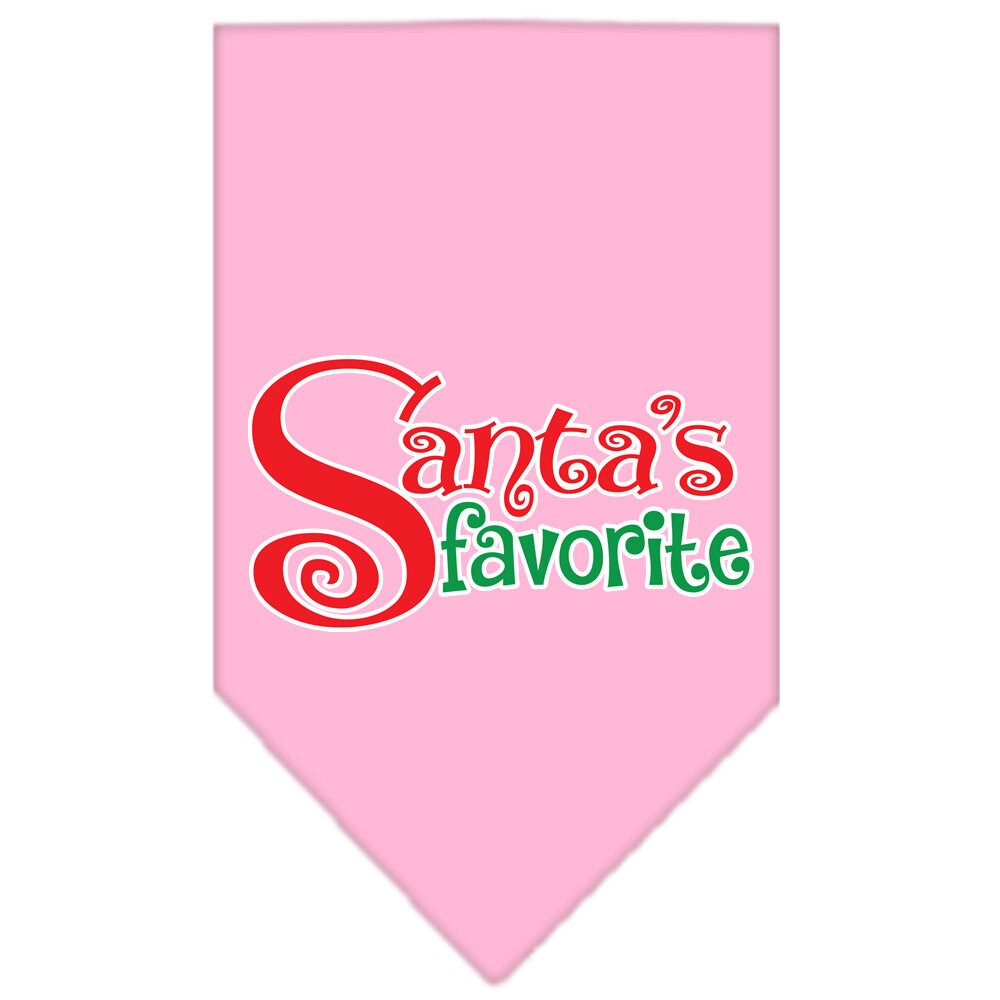 Bandana navideña para mascotas y perros serigrafiada con la frase "Santa's Favorite"