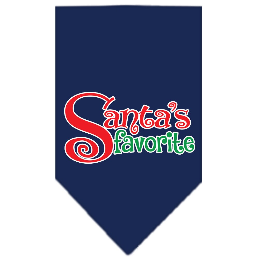 Bandana navideña para mascotas y perros serigrafiada con la frase "Santa's Favorite"