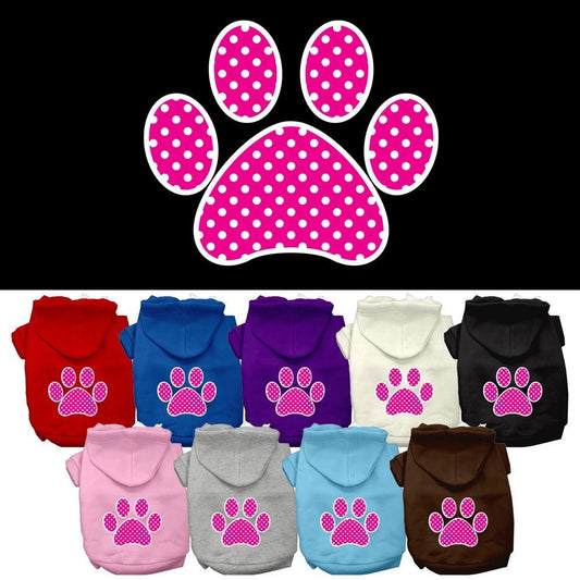 Pet Hoodie "Pink Swiss Dots Paw"