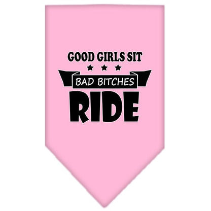 Bandana para mascotas y perros serigrafiada con la frase "Bitches Ride"