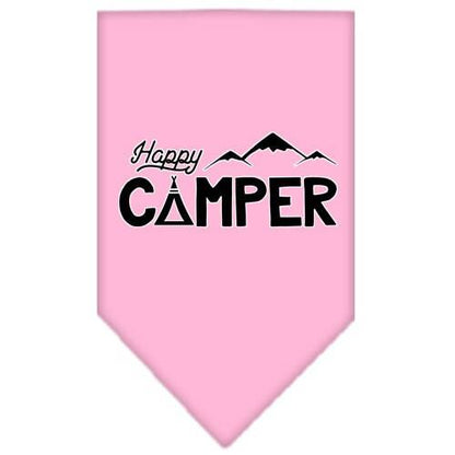 Bandana para mascotas y perros serigrafiada con la frase "Happy Camper"