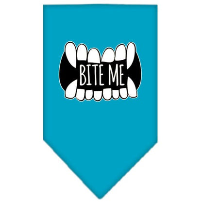 Bandana para mascotas y perros serigrafiada con la frase "Bite Me"