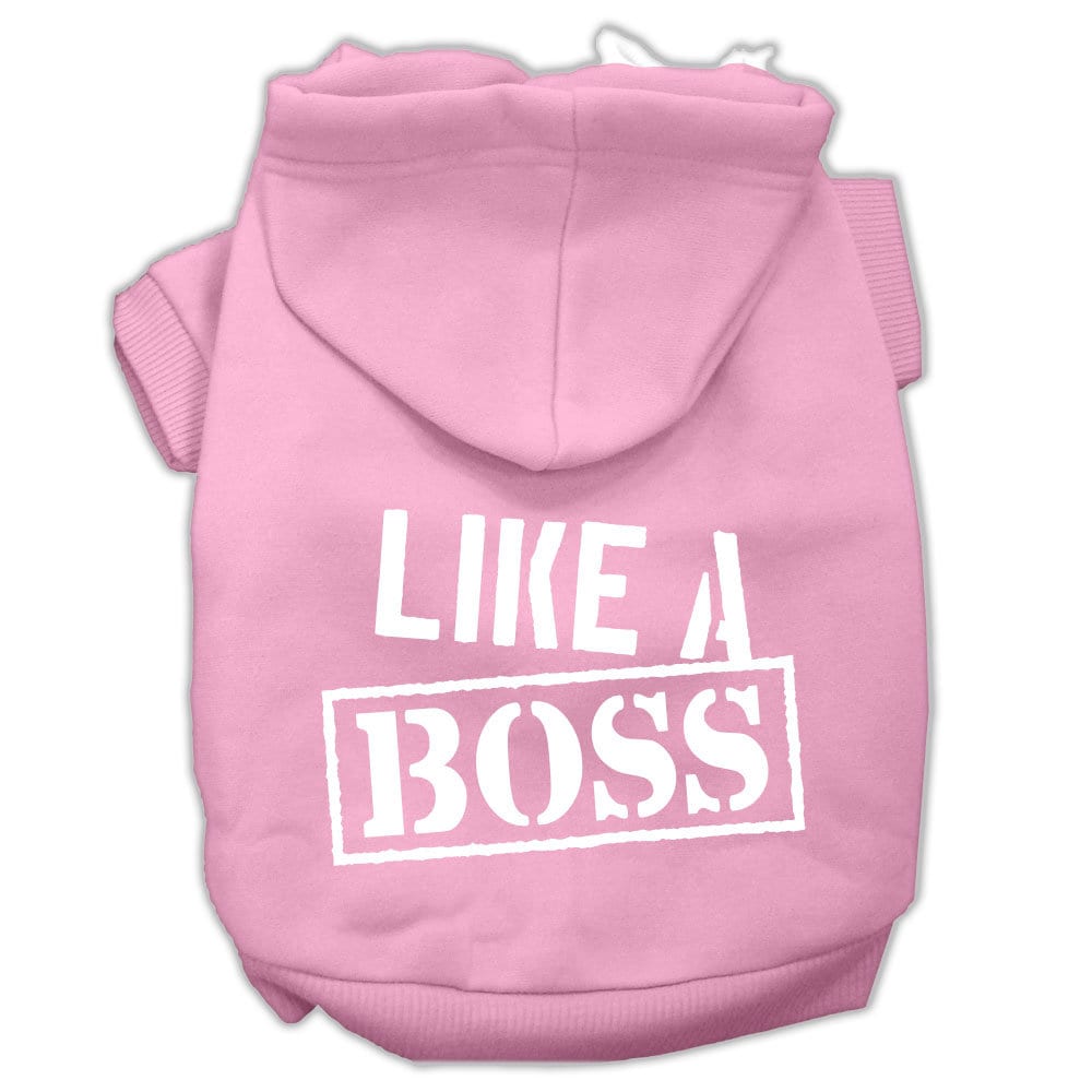 Sudadera con capucha para mascotas, perros y gatos serigrafiada con la frase "Like A Boss"