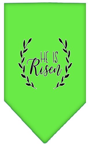 Bandana para mascotas y perros serigrafiada con la frase "He Is Risen"