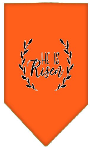 Bandana para mascotas y perros serigrafiada con la frase "He Is Risen"