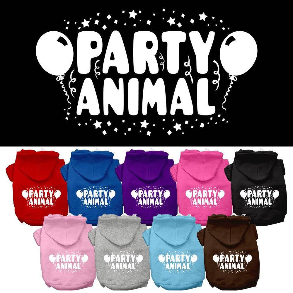 Sudadera con capucha para perros y gatos con serigrafía "Party Animal"