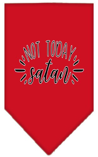 Bandana para mascotas y perros serigrafiada con la frase "Not Today Satan"