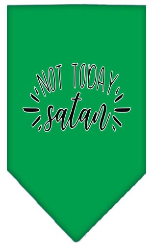 Bandana para mascotas y perros serigrafiada con la frase "Not Today Satan"