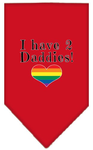 Pet and Dog Bandana Screen Printed, "I Have 2 Daddies"