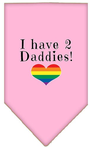 Pet and Dog Bandana Screen Printed, "I Have 2 Daddies"