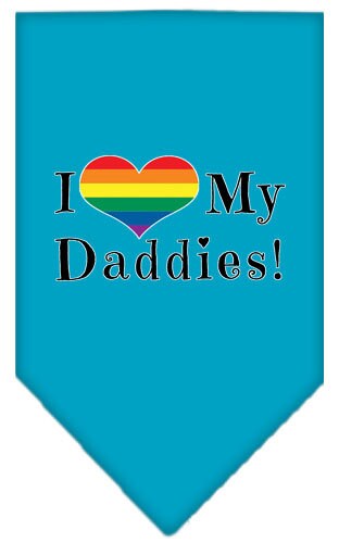 Pet and Dog Bandana Screen Printed, "I Heart My Daddies"