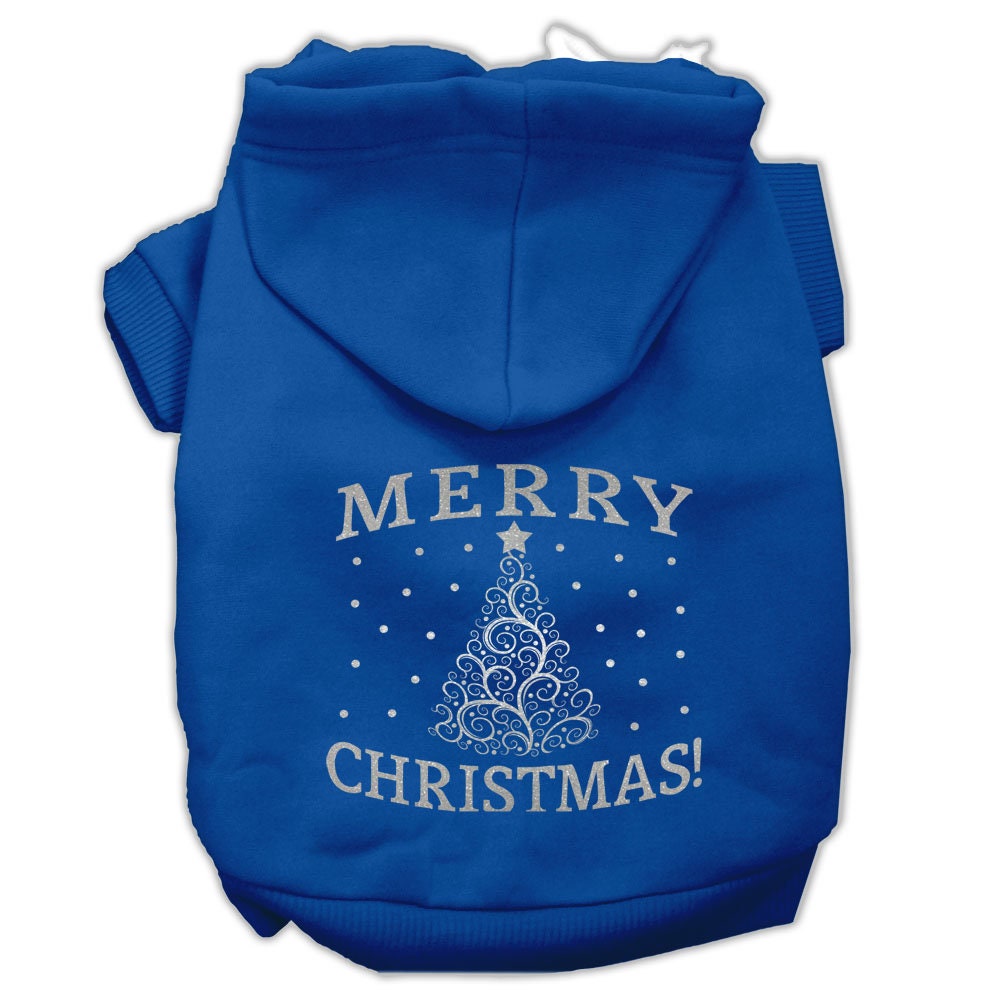 Christmas Pet Dog & Cat Hoodie Screen Printed, "Shimmer Christmas Tree"