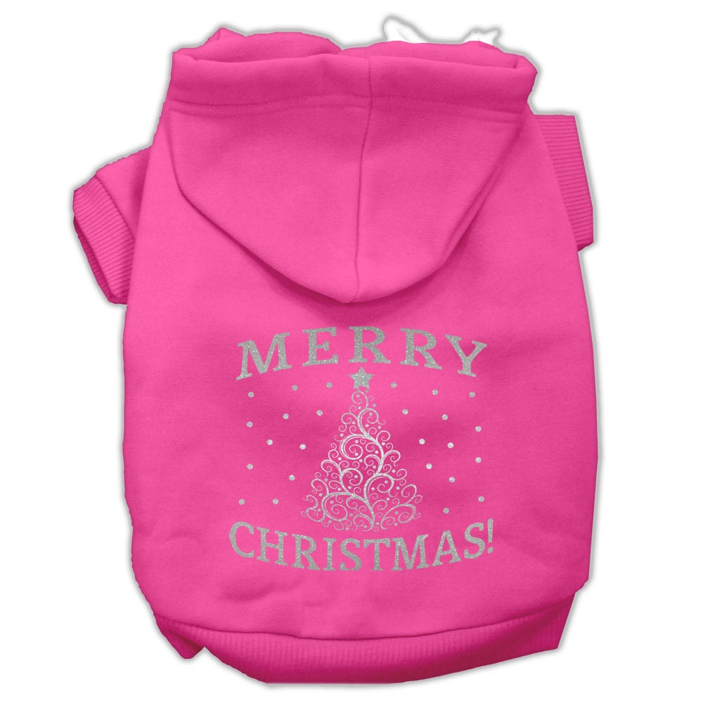 Christmas Pet Dog & Cat Hoodie Screen Printed, "Shimmer Christmas Tree"