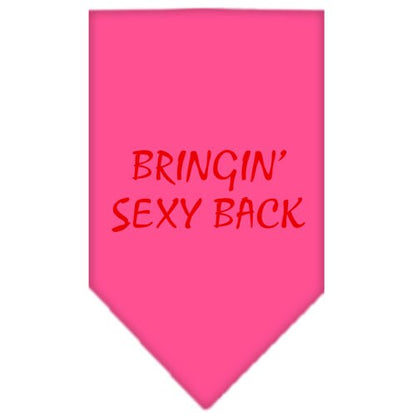 Bandana para mascotas y perros serigrafiada con la frase "Bringin Sexy Back"