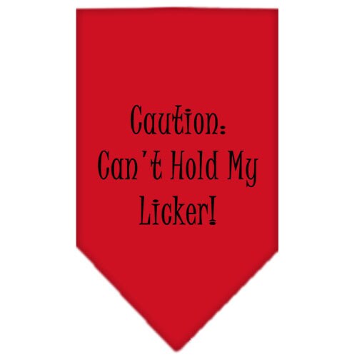 Pet and Dog Bandana Screen Printed, "Caution: Can't Hold My Licker"