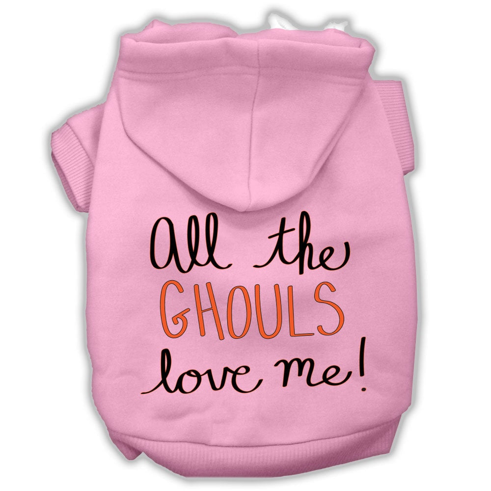 Sudadera con capucha para Halloween para mascotas, perros y gatos con serigrafía "All The Ghouls Love Me"