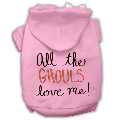 Sudadera con capucha para Halloween para mascotas, perros y gatos con serigrafía "All The Ghouls Love Me"