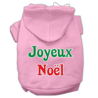 Christmas Pet Dog & Cat Hoodie Screen Printed, "Joyeux Noel"