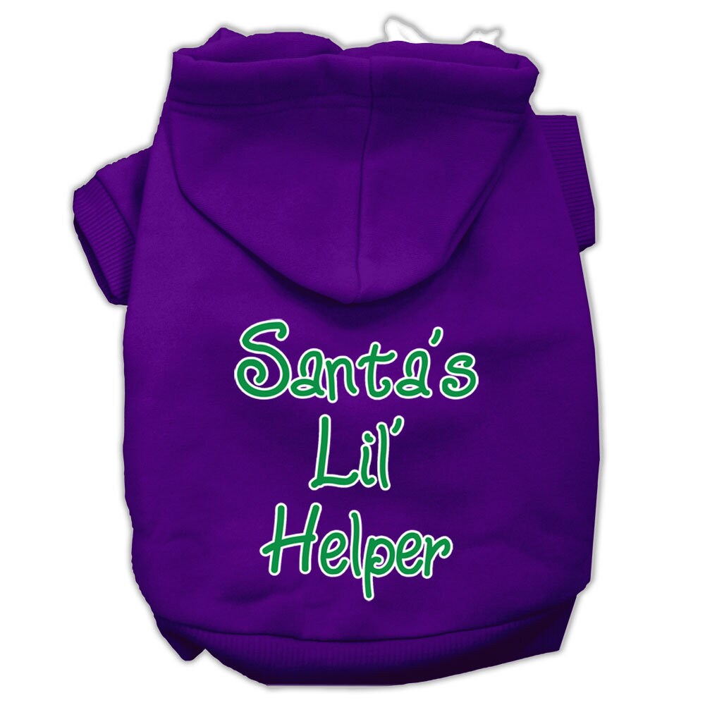 Christmas Pet Hoodie Screen Printed, "Santa's Lil Helper"