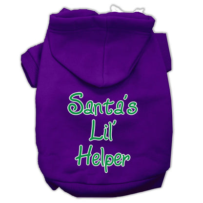 Christmas Pet Hoodie Screen Printed, "Santa's Lil Helper"
