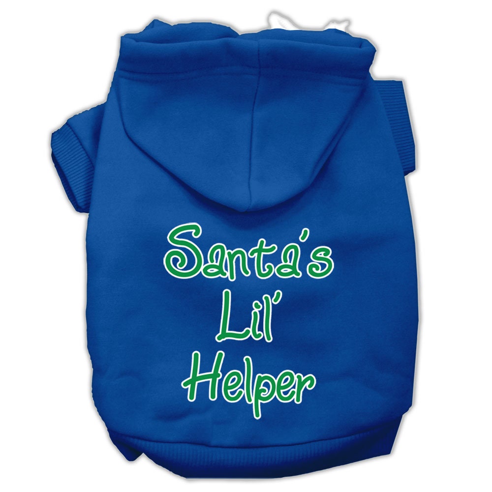 Christmas Pet Dog & Cat Hoodie Screen Printed, "Santa's Lil Helper"