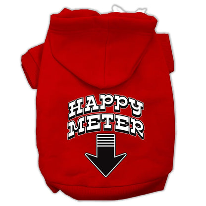 Sudadera con capucha para mascotas, perros y gatos serigrafiada con el texto "Happy Meter"