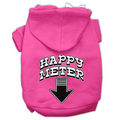 Sudadera con capucha para mascotas, perros y gatos serigrafiada con el texto "Happy Meter"