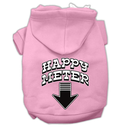 Sudadera con capucha para mascotas, perros y gatos serigrafiada con el texto "Happy Meter"