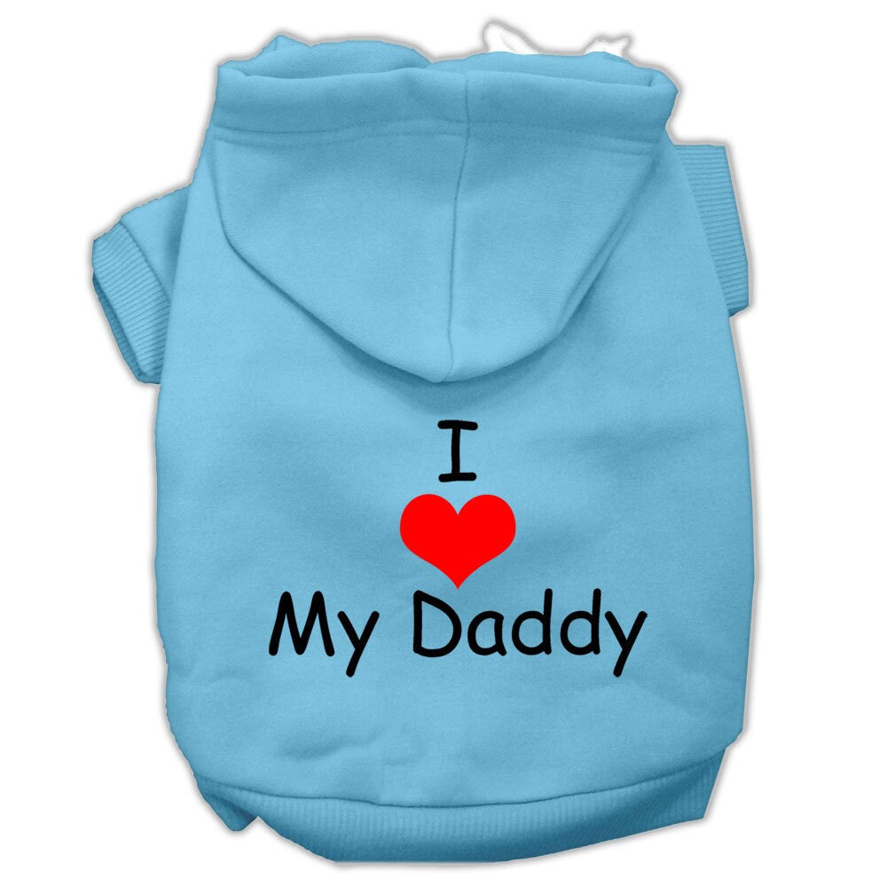 Pet, Dog & Cat Hoodie Screen Printed, "I Love My Daddy"