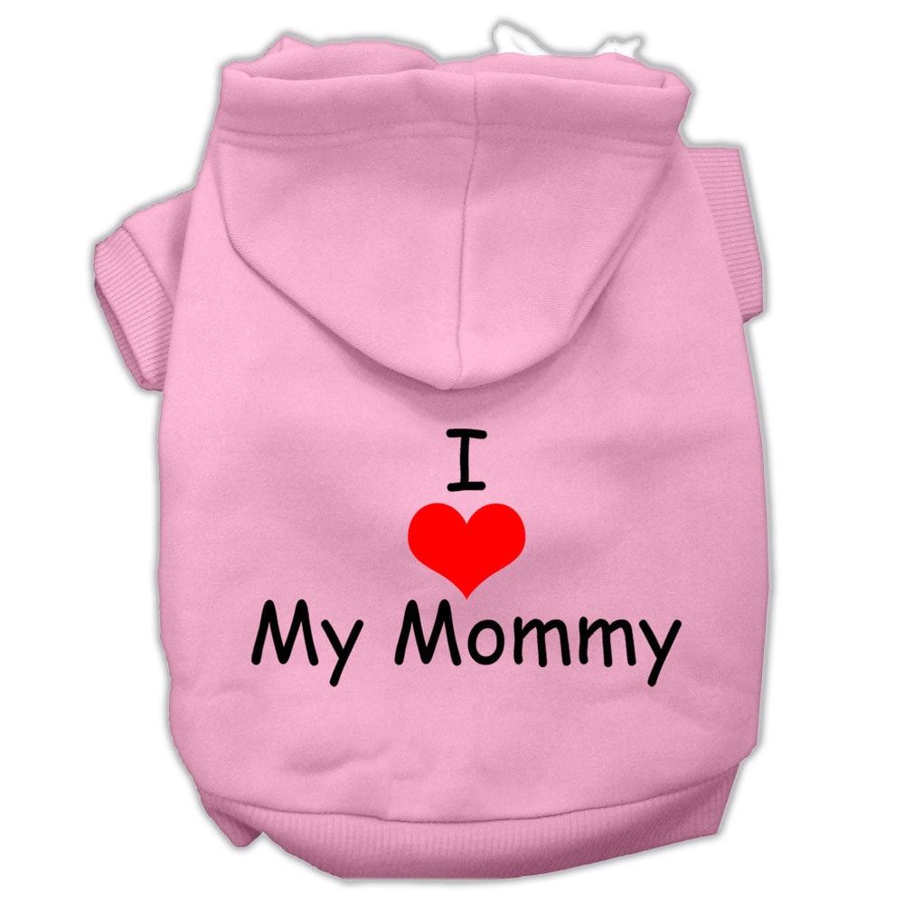 Pet, Dog & Cat Hoodie Screen Printed, "I Love My Mommy"