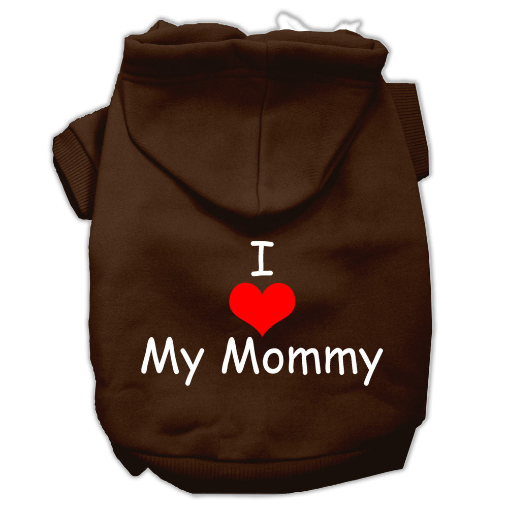 Pet, Dog & Cat Hoodie Screen Printed, "I Love My Mommy"