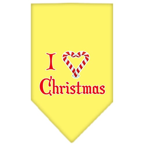 Bandana navideña para mascotas y perros serigrafiada con la frase "I Heart Christmas"