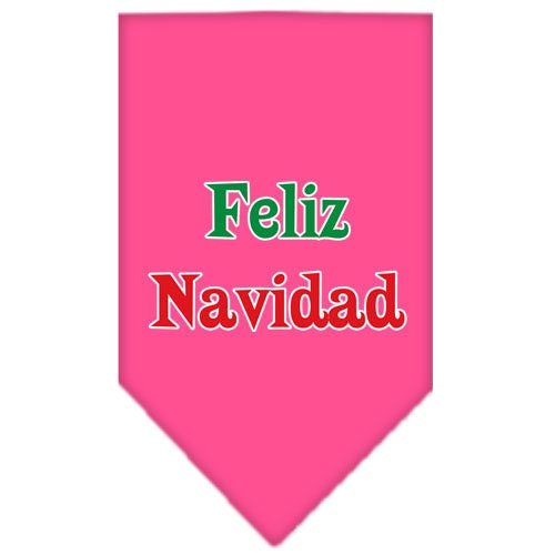 Bandana navideña para mascotas y perros serigrafiada, "Feliz Navidad"