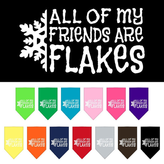 Bandana navideña para mascotas y perros con serigrafía "All Of My Friends Are Flakes"