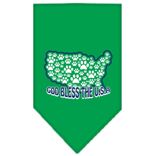 Bandana para mascotas y perros serigrafiada con la frase "Dios bendiga a Estados Unidos"