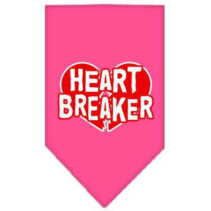 Bandana para mascotas y perros serigrafiada con la frase "Heart Breaker"