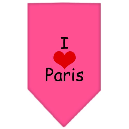 Bandana para mascotas y perros serigrafiada con la frase "I Love Paris"