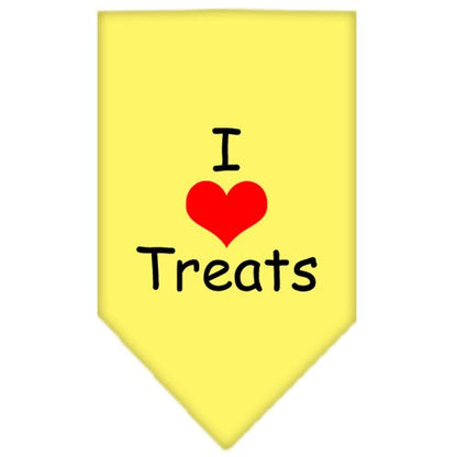 Pet and Dog Bandana Screen Printed, "I Love Treats"