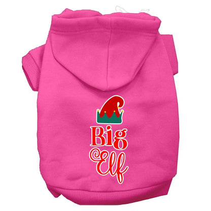 Christmas Pet Dog & Cat Hoodie Screen Printed, "Big Elf"