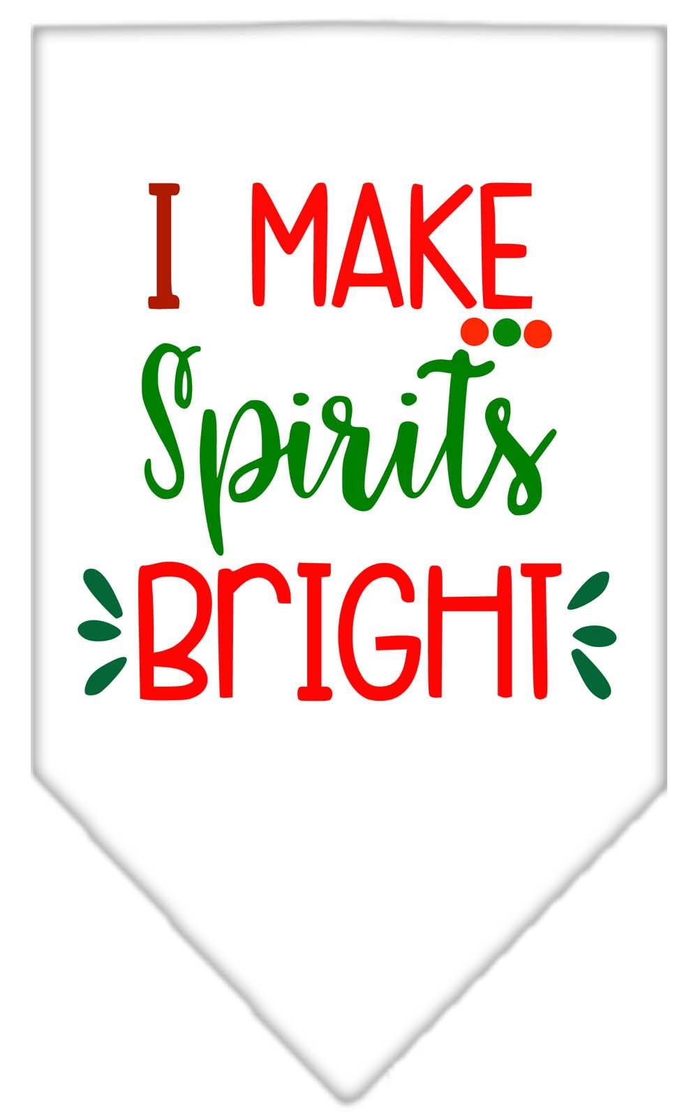 Christmas Pet and Dog Bandana Screen Printed, "I Make Spirits Bright"