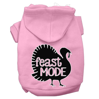 Sudadera con capucha para mascotas, perros y gatos del Día de Acción de Gracias serigrafiada con el mensaje "Feast Mode"