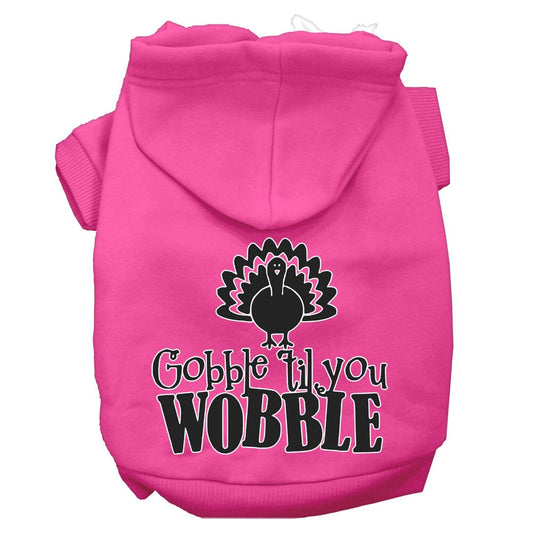 Thanksgiving Pet, Dog and Cat Hoodie, "Gobble 'Til You Wobble"