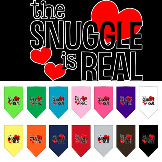 Pet and Dog Bandana Screen Printed, "The Snuggle Is Real"